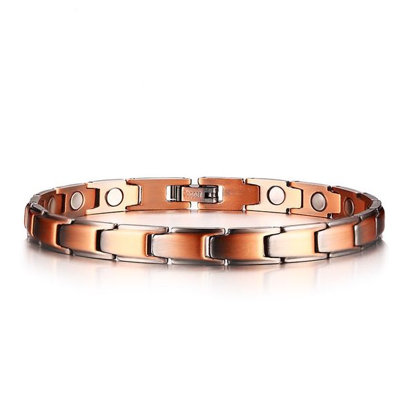 

7mm red color retro simple men's bangle copper magnets bracelet watchband jewelry gift for men boys j002