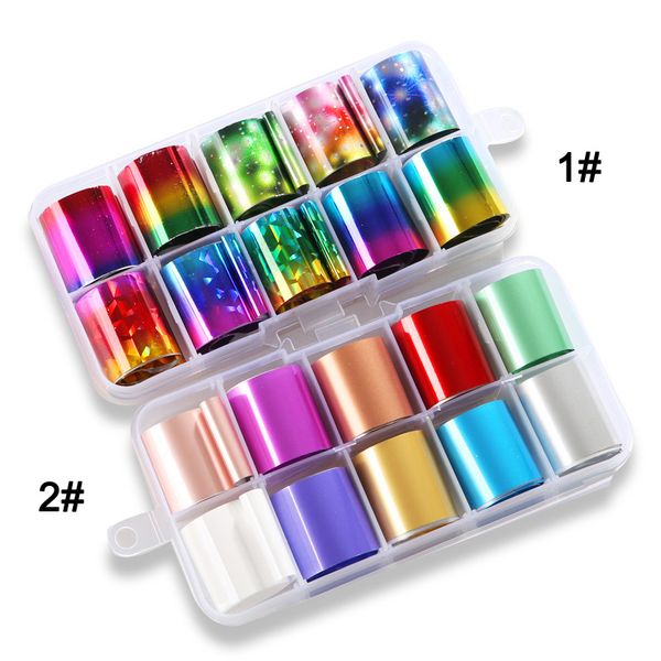 

holographic nail foil set nail art transfer sticker manicure diy holo sticker decor v9-drop, Black