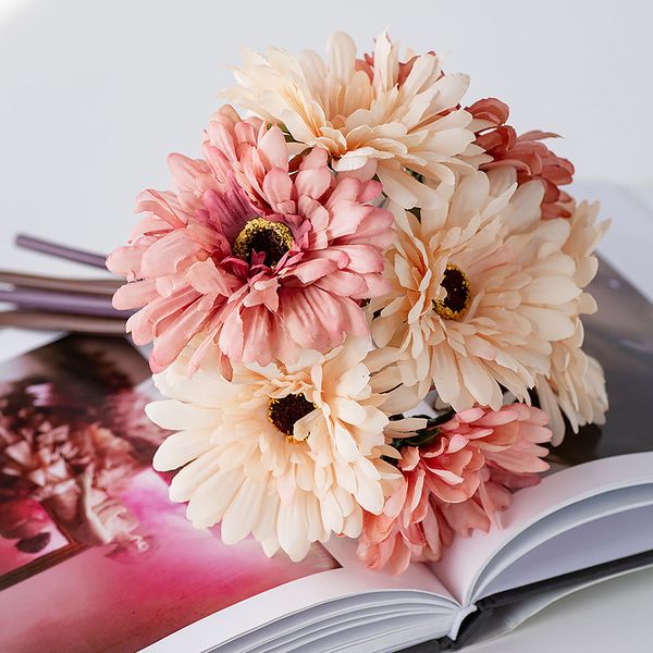 

artificial sun flower gerbera cosmos wedding fugui chrysanthemum engineering living room garden florals artificial flowers