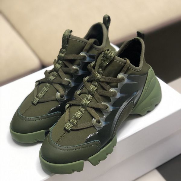 

2020 fashion women neoprene sneaker luxury vintage triples transparent connect trainers khaki water gray rubble sole with box, Black