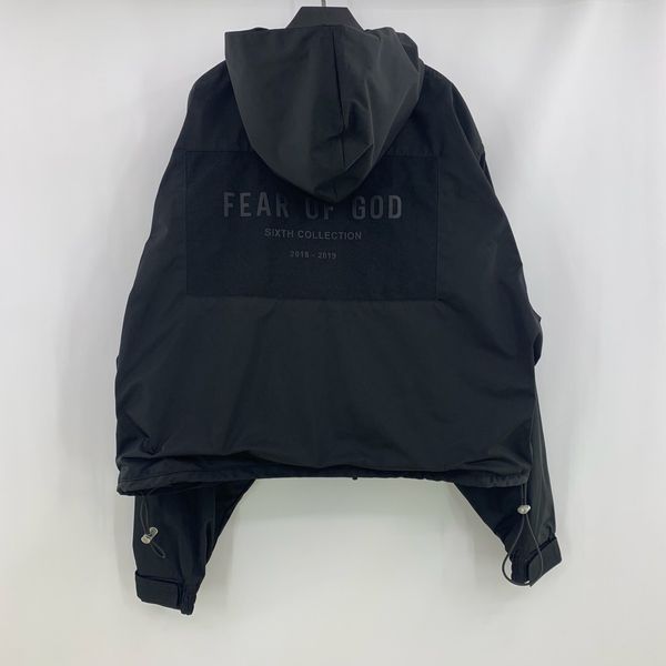 

Falection men 19 ummer fa hion fear of god fog patch black cotton hooded jacket windbreaker