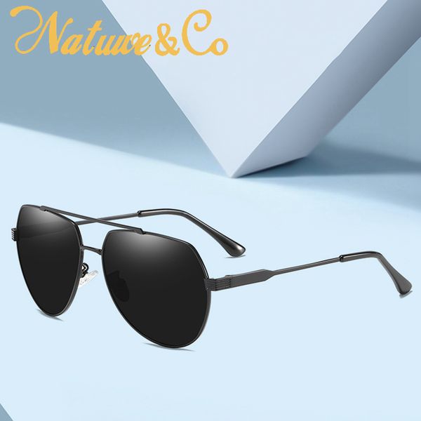 

natuwe&co retro metal sunglasses for men women polarized sun glasses pilot frame uv400 tac lens eyewear 201921, White;black