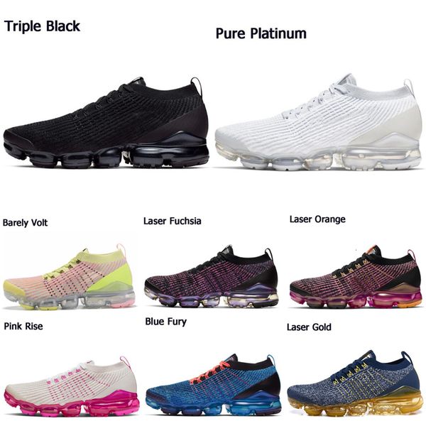 

2019 fly 3.0 running shoes for men women triple black white blue fury knit 3s mens jogging sneakers fashion sport shoes runner