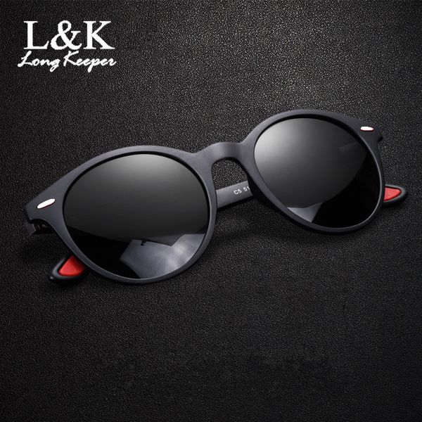 

men women round classic retro rivet polarized sunglasses tr90 legs vintage lighter design oval frame uv400 protection, White;black