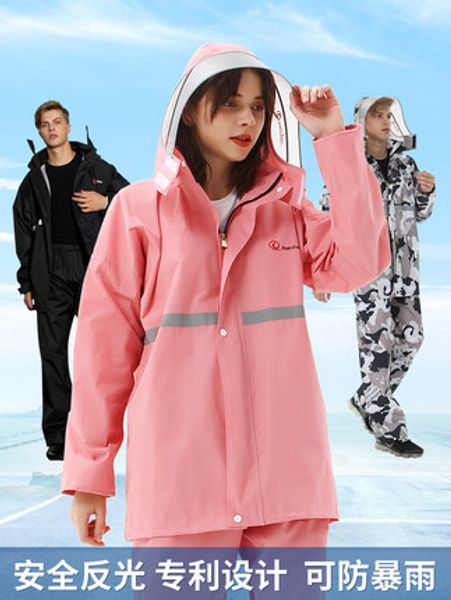 

adults waterproof raincoat women split electric motorcycle rain coat poncho rain pants suit pink girl jacket impermeable