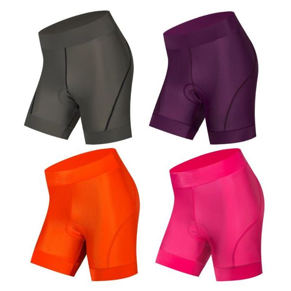 

coolmax 5d gel padded cycling shorts women shockproof mtb bicycle shorts road bike cycling tights pink purple gray orange, Black