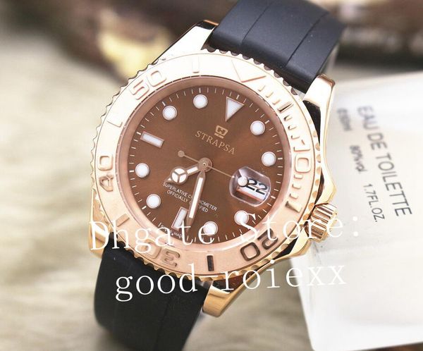 

luxury mens automatic 2813 brown dial watches men sapphire crystal 116622 watch mens rubber strap rose gold 226659 chronometer wristwatches, Slivery;brown