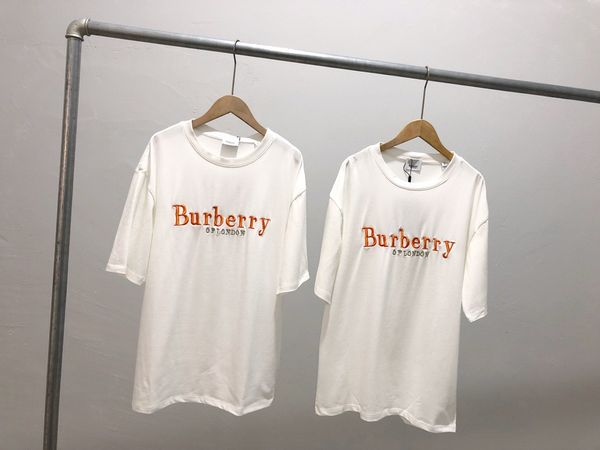 

20ss luxurious brands design bbr gold letters embroiderd white tee shirt men women streetwear sweatshirt outdoor t-shirts, Gray;blue