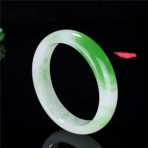 

1pc natural chinese green jade bracelet bangle charm jewellery fashion accessories hand-carved luck amulet gifts 54-62mm, Golden;silver