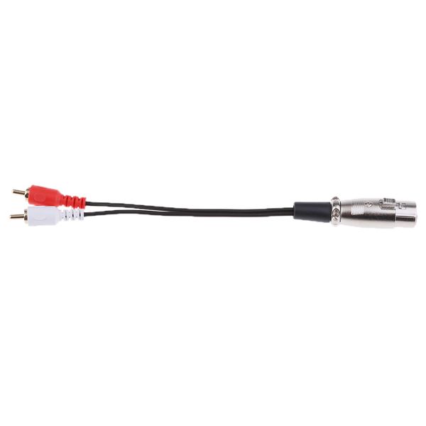 

3pin xlr female to 2 rca male plug splitter audio adapter cable cord
