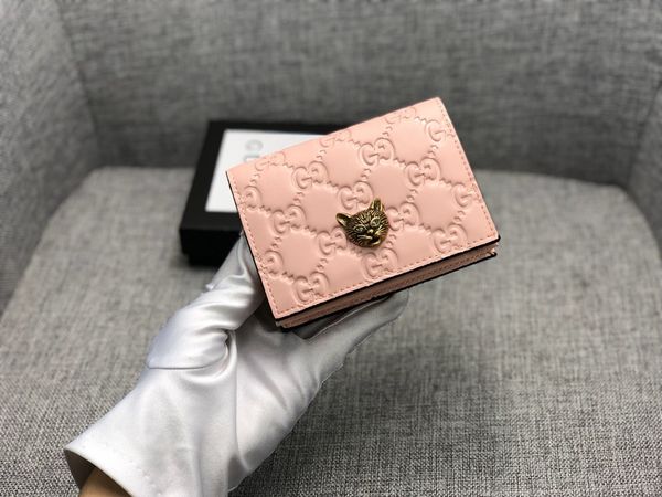 

классический женщин короткие кожаные кошельки портативный карты портфель монет корейском стиле многофункциональный малый кошелек feline глав, Black