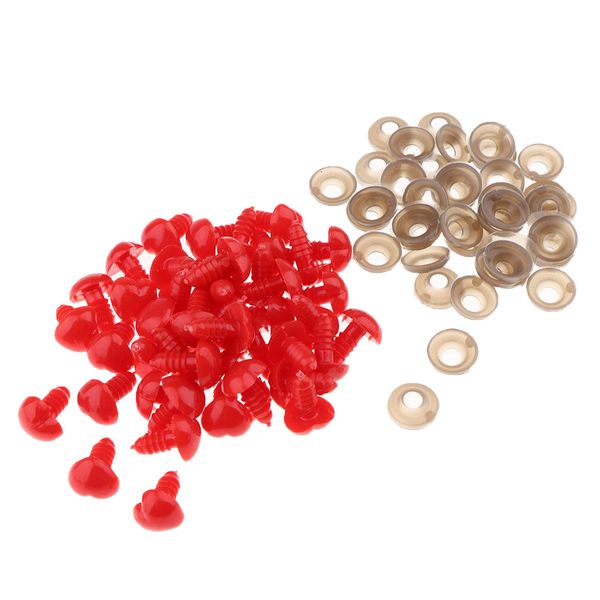

100 pieces plastic safety eyes nose washer back for bear doll diy craft 12mm/18mm