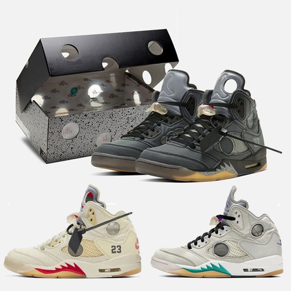 

2020 new brand off designer 5s metallic sail grape 3m reflective basketball shoes men trainers sports sneakers with box size 40-47, White;red