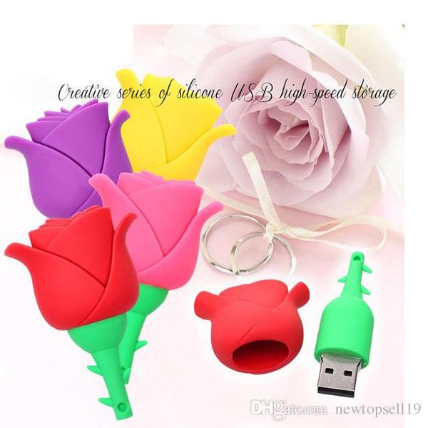 

good quality colorful rose flower pendrive 4gb 8g 16g 32g 64gb u disk usb flash drive pen drive memory stick usb thumb stick gift