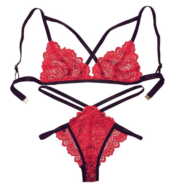 

snowshine ylw women plus size vest crop bra lingerie lingerie set temptation underwear, Red;black