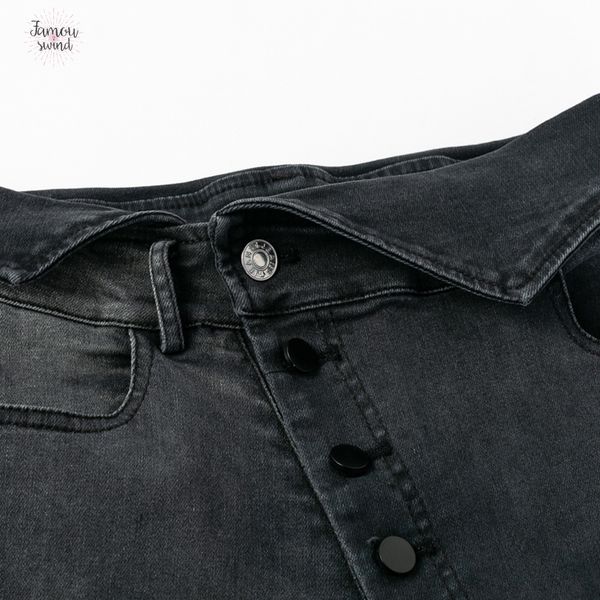 

fashion jean high waist button black jeans pants women applique causal fold pencil female summer skinny denim pants capris 2019, Blue
