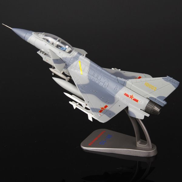 

military combat aircraft - solid built 1/72 scale j-10 fighter attack plane display model - metal mini military aircraft with stand