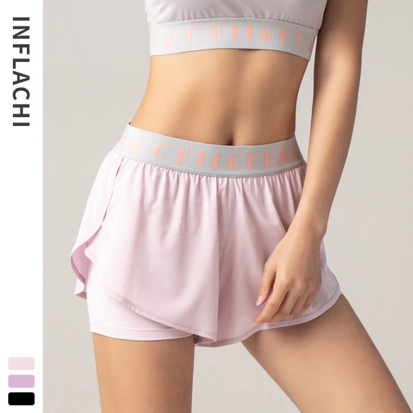 

2020 sports short breathable anti exposed underwear women quick drying yoga short outdoor fitness gym running shorts, White;red