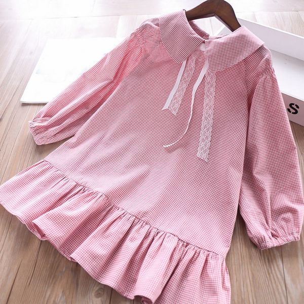 

2020 spring ribbon pinstriped girls dress childrenswear wholesale, Red;yellow