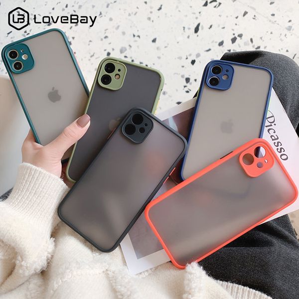 

lovebay solid цвет прозрачный матовый телефон чехол для iphone 11 pro x xr xs max 7 8 plus силиконовые ударопрочный жесткий pc задняя крышка