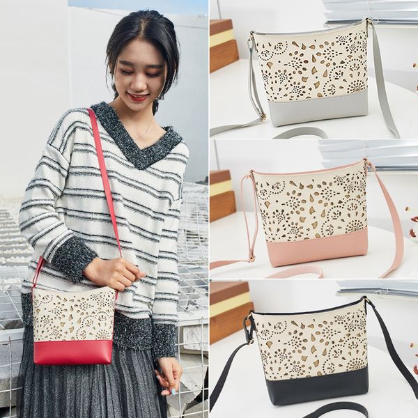 

40#women hollow candy color bags for women one shoulder small backpack zipper square phone bag damen taschen#35
