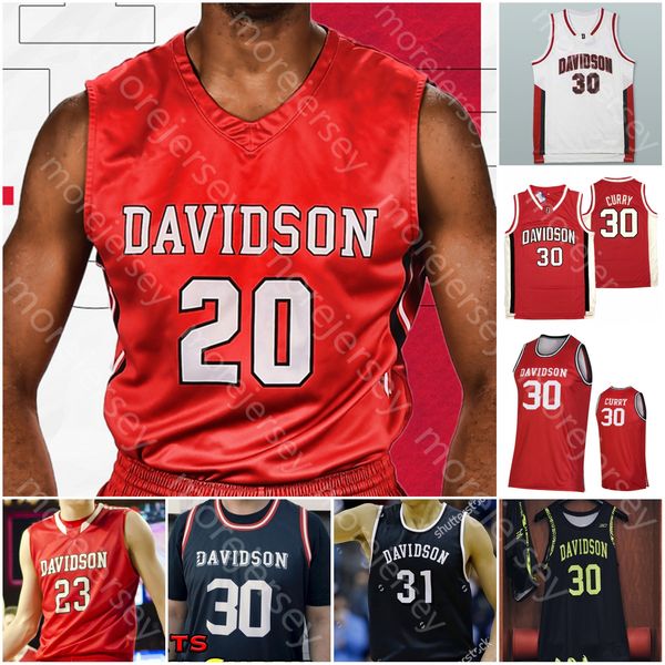 

custom davidson wildcats basketball jersey ncaa college curry kellan grady jon axel gudmundsson luka brajkovic luke frampton, Black;red
