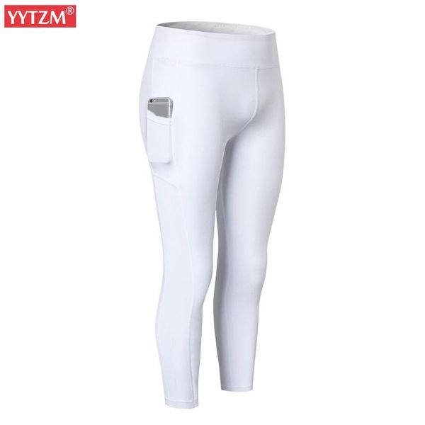 

new solid cropped trousers tight yoga bottom side pockets women mesh leggings fitness running elastic force quick dry cycling, White;red