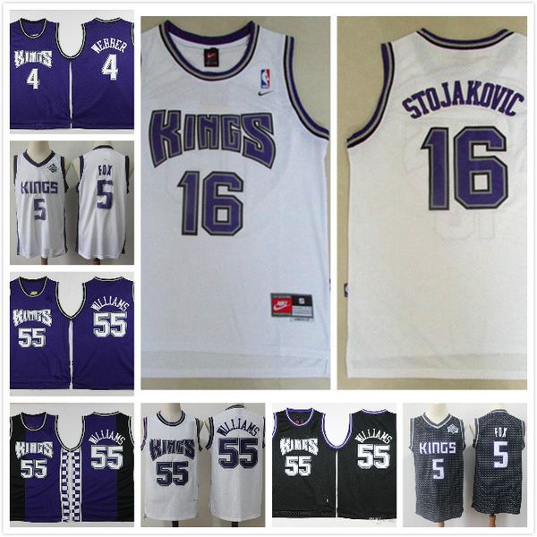 

sacramentokings city de'aaron fox 55 white chocolate nba jason williams peja stojakovic chirs webber mike bibby, Black
