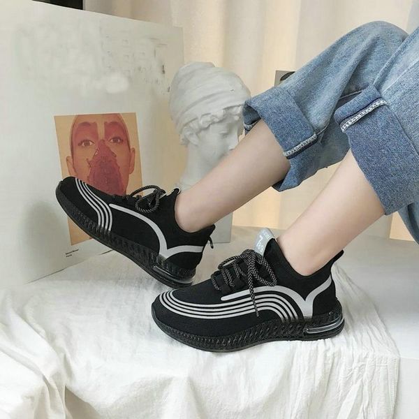 

women new fashion mesh lace up shoes women flats sneakers breathable brand sport casual shoes b63-82 jy, Black