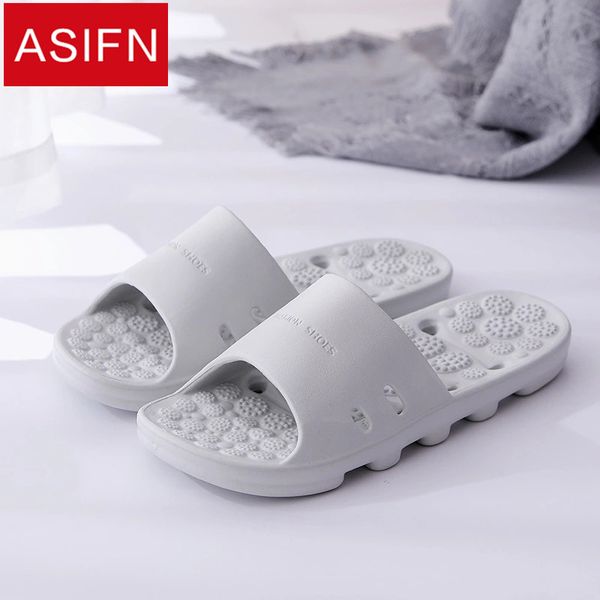 

asifn massage slippers summer bathroom men slides ladies hollow indoor flip flops household non-slip soft bottom couple slipper, Black