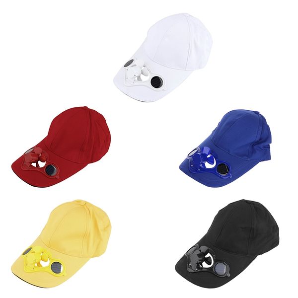 

2019 new summer sports outdoor caps solar solar cooling fan bicycle climbing small fan baseball golf hat, Black;white