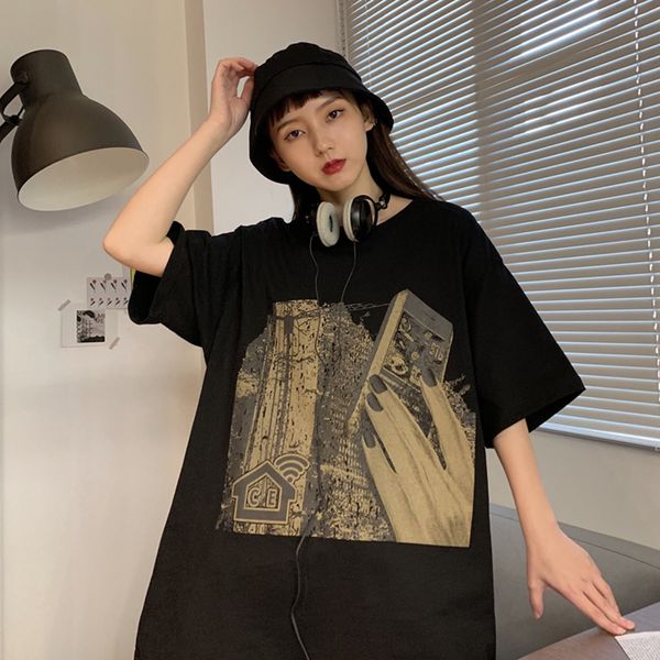

ulzzang summer t shirt 90s graphic tee hip hop streetwear for women ladies tshirt tee korean harajuku vintage streetwear top, White