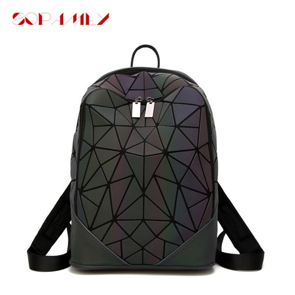 

women backpacks luminous geometric shoulder bagpack men travel backpack school fold student school bag for teenage girl daypack