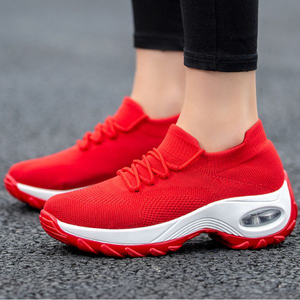 

женщины теннисная обувь дышащая кроссовки spor ayakkabi баян женщина спортивная обувь удобная платформа кроссовки red zapatos de mujer