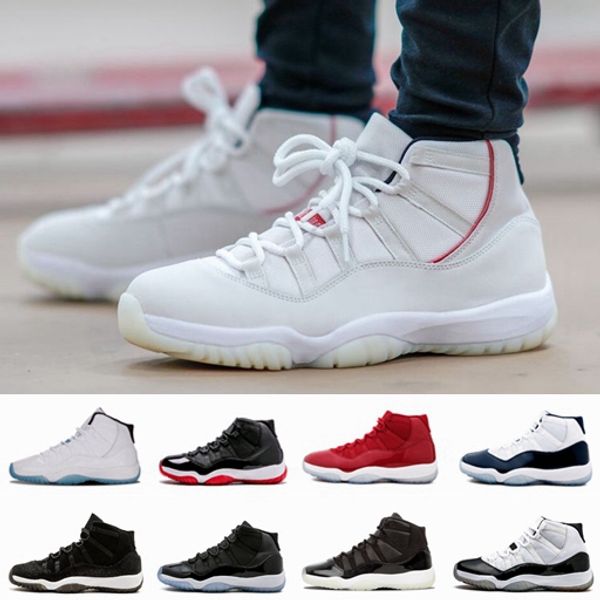 

platinum tint 11 xi 11s concord 45 prom night basketball shoes gym red cap and gown prm heiress bred women men sports sneakers