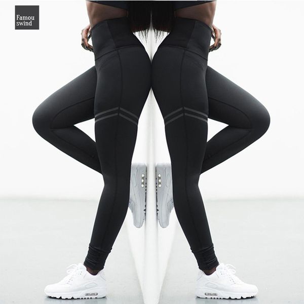 

selling patchwork leggings workout stretch legging high waist fitness women pants slim sportswear jeggings large size, Black
