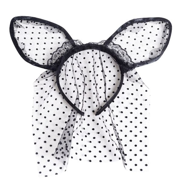 

fashion women small dot hair accessories lace cat ear hair band headband halloween headwear, Golden;white