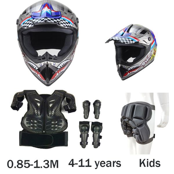 

child latka youth motocross body protect armor vest dh mx downhill mountain bike knee elbow guard kids off road helmet, Black