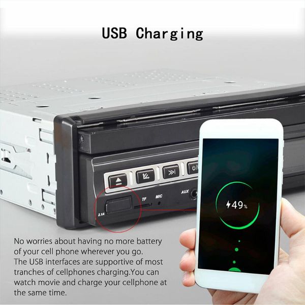 

1 din 7inch auto radio stereo car mp5 player universal electronic with parking camera usb bluetooth rear view touch screen