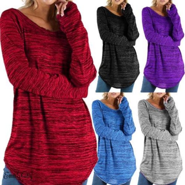 

oversized women long sleeve solid crew neck shirts tee -3xl ladies loose cotton chic tees shirts female clothing, White