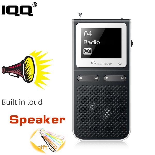 

iqq hifi mp3 player with lound speak and 8gb can playing 100hours built in fm radio support expand up to 128gb portable player