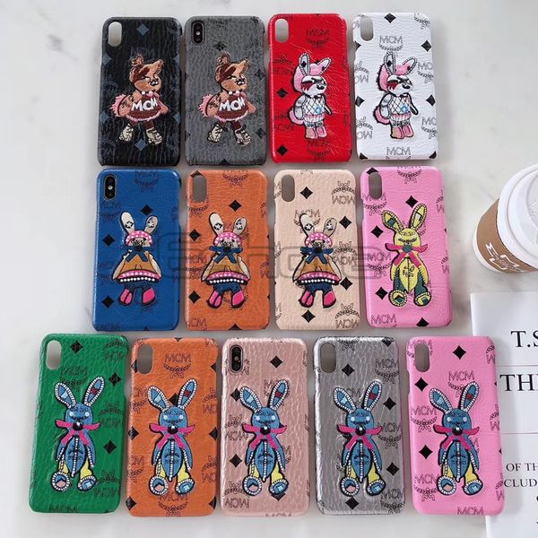 

Для IPhone 11 Pro 11Pro Max Fiber вышивки мультфильм кролик телефон чехол для IPhoneX Xs Max ХГ 8 7 8Plus