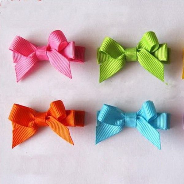 

lovely hairpins hair bows clips rainbow for girl kids children duckbill hairpin candy color mini barrettes accessories 50pcs fj3212, Slivery;white