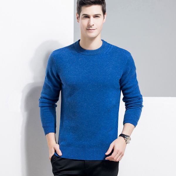 

grevol long sleeves solid wool sweaters new men winter warm o-neck full wool pullovers sweaters thick sweater 8123, White;black