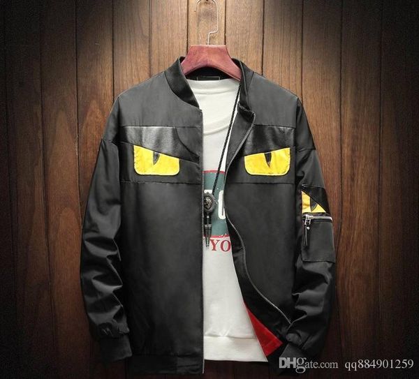 

2020 european yellow eye pattern designer fashion zipper jacket casual jacket men's jacket fabric mens designer jackets, Black;brown