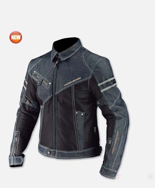 

komine jk006 bersih kain denim denim mantel, pakaian sepeda motor, mobil pakaian balap, hitam biru tua