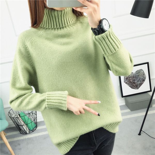 

теплая зима сгущает свитер пуловер женщины повседневная водолазка с длинным рукавом свитер пуловер элегантный эластичный мягкий леди q414, White;black