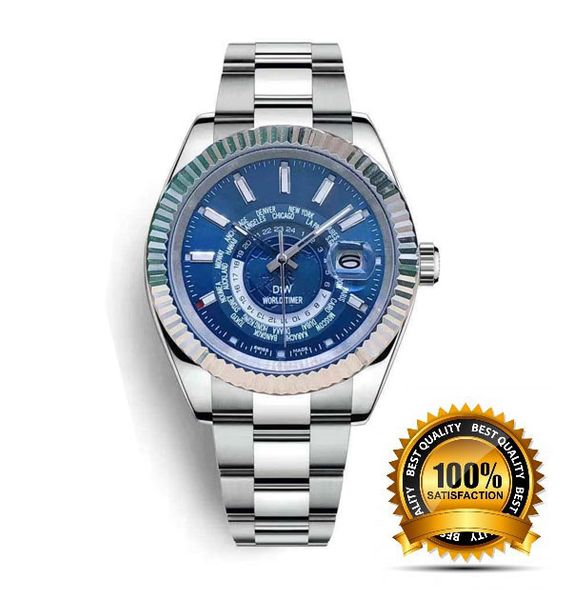 

master made 42mm sapphire glass blue luminous mechanical automatic men's watch , fashion trend waterproof men's watch, Slivery;brown