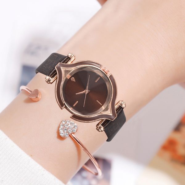 

new simple ladies watch trend fashion quartz watches wristlet shiny women watch jewelry attractive bracelets zegarek damski, Slivery;brown