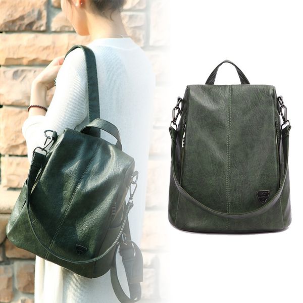 

backpack women's 2019 new style popular brand korean-style versitile fashion women's casual pu soft leather backpack travel scho